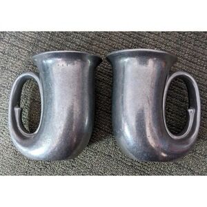 Pair Of 2 Vintage Pewter French Horn Tankard Mug RWP Wilton Armetale USA Bar